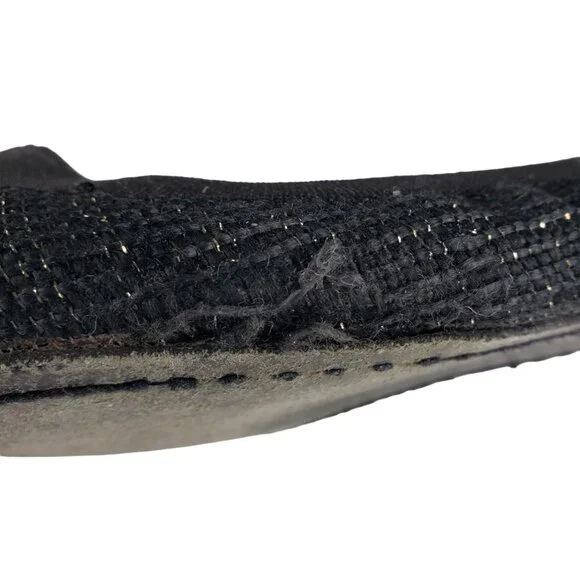 Tory Burch Caroline Arabia Black Elastic Flats 10M, Flaws - Picture 6 of 13